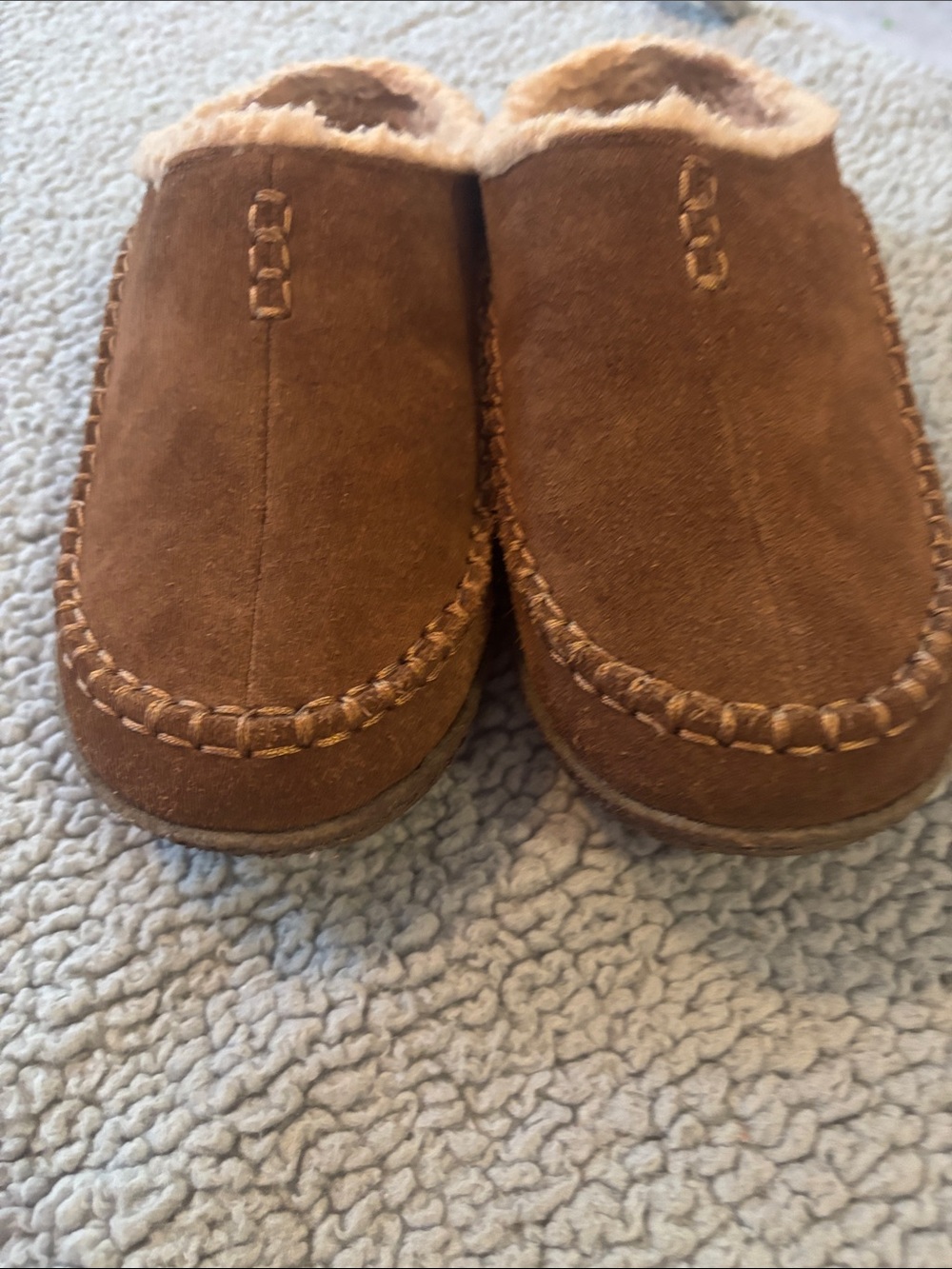 Sorel Men’s Brown Suede Shearling-Lined Slip-On Slippers